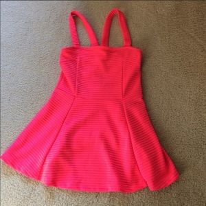Neon Pink peplum top. size XS